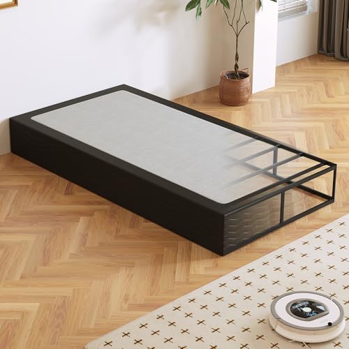 Arhomefurni 10 Inch High Profile Twin Box Spring Heavy Duty Metal Frame Mattress Foundation with Fabric Cover Easy Assembly Noise-Free (10 Inch Twin)