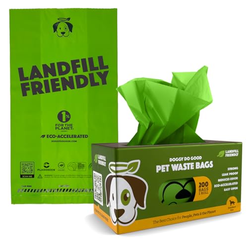 Doggy Do Good Poop Bags for Dogs (200 Ct), Easy Open Dog Poop Bags Rolls, Certified Home Compostable