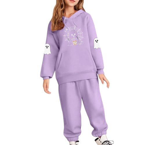 Two Piece Hooded Match Holiday Halloween Hoods 2PC Activewear Set for Kids Girl Boy Fall Winter Long Sleeve s Outfits Sweatshirts 2PC Tracksuits Child 2025 3 Years