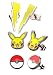 Pokemon Pikachu Lightning Bolt Poke Ball Stainless Steel Stud Earrings Set