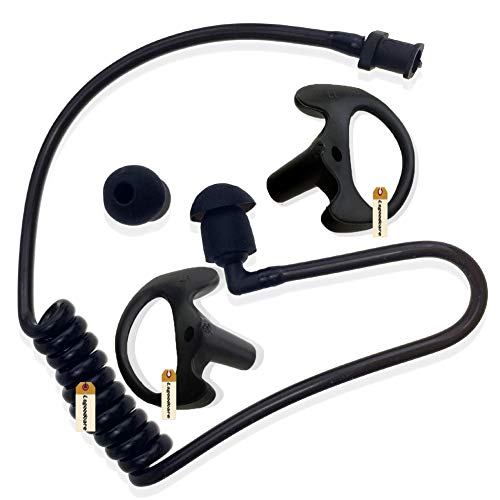 Tube acoustique de remplacement avec grand moule d'oreille noir pour radio