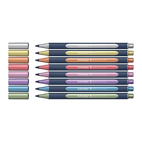 Schneider Paint-It 050 Metallic Rollerball Set, 0.4 mm, Wallet, x8, Assorted Colors (ML05011502)