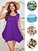 BELAROI Womens Plus Size Tank Tops Summer Sleeveless Scoop Neck Tunic Shirts Casual Loose T-Shirts Blouse(1X,Deep Purple)