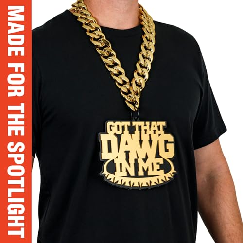 TrophySmack 'Got That Dawg In Me' Turnover Chain - Chrome Gold & Black Acrylic3
