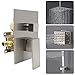 NPYSVSSS Shower System with Body Jets, 16 Inch Ceiling Mounted Multi Shower Head System with Overhead Rainfall Showerhead and Handheld Sprayer and Pressure Balance Valve kit, Brushed Nickel