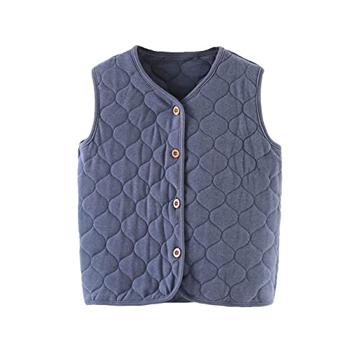 Toddler Infant Girls Boys Solid Warm Thick Spring Winter Sleeveless Vest Clothes Toddler Boy Fleece (Navy, 5-6 Years) #TOP15