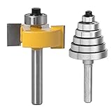Eyech 1/4 Inch Shank Rabbet Router Bit Set with 6 Bearings Rabbeting Router Bit Bearings Set for...