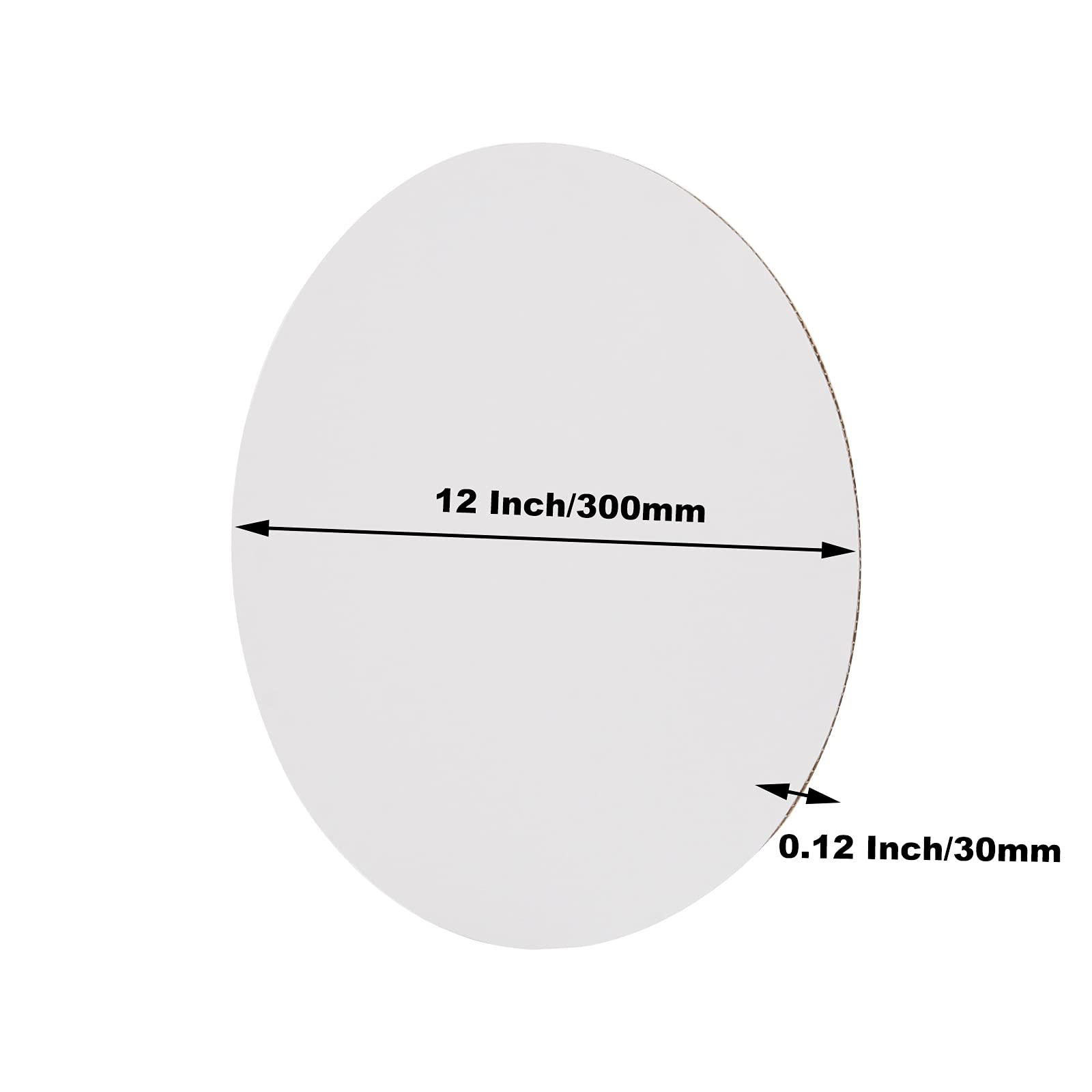 SHEUTSAN 50 paquetes de círculos blancos de 3 mm de grosor, para tartas, redondos, a prueba de grasa, para tartas, cupcakes, pizzas, postres, postres, etc