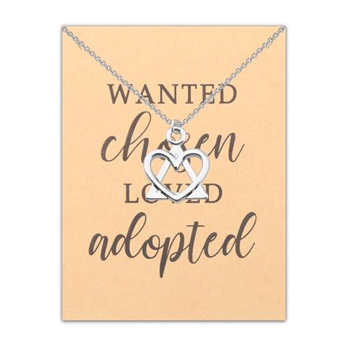 Adoption Symbol Necklace Adoption Day Gift Gotcha Day Adoptive Gift Adoption Jewelry WANTED chosen LOVED adopted