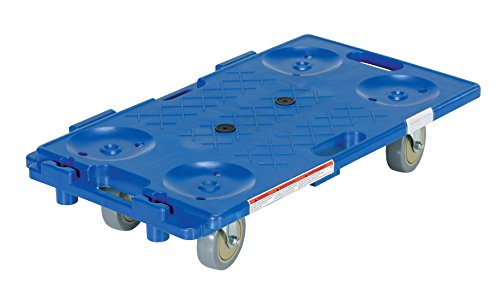 Vestil Pcs-1626 Plastic Interlocking Dolly With Polypropylene Caster, 250 Lbs Capacity, 16” Width X 26” Length X 6-1/2” Height , Deck Height #TOP1