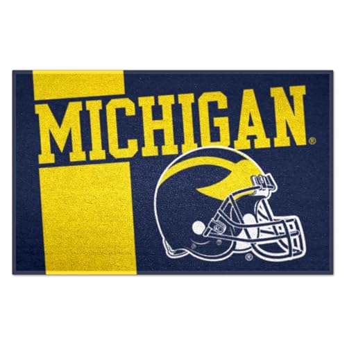 FANMATS 18759 Michigan Wolverines Starter Mat Accent Rug - 19in. x 30in. | Sports Fan Home Decor Rug and Tailgating Mat Uniform Design