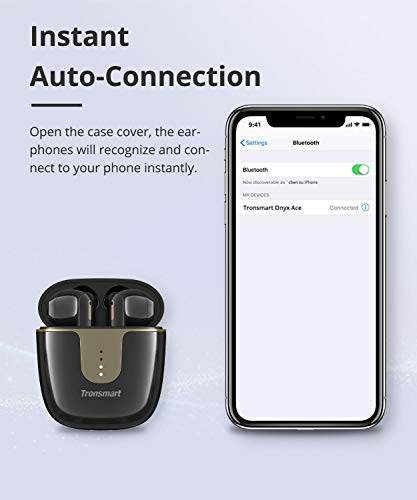 Fone Tronsmart onyx Ace Tws Sem Fio Bluetooth 5.0, Qualcomm® QCC3020 Aptx, IPX5, Cancelamendo de Rui