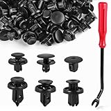 Xislet 6 in 1 Fender Liner Retainer Clips 90682-SEA-003, Front Bumper Fastener 91512-SX0-003, Push-Type Plastic Rivet 91505-S9A-003, Compatible with Honda Acura Accord Civic CR-V Fit Odyssey - 131PCS