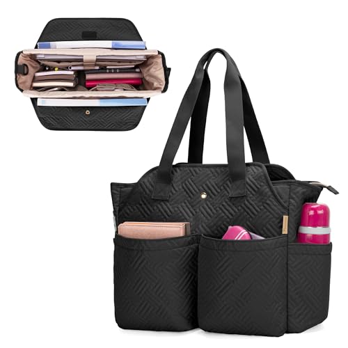 Sac de professeur pour femmes avec compartiment ordinateur portable noir