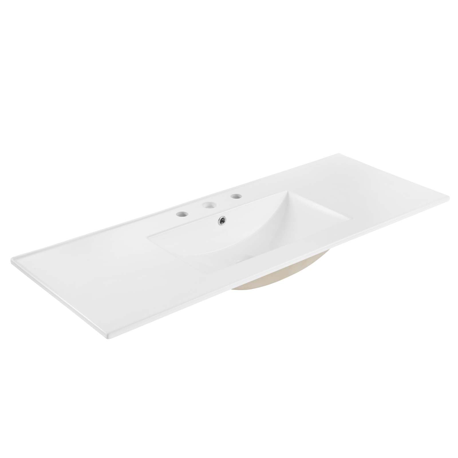 42" Single Basin Bathroom Sink, White