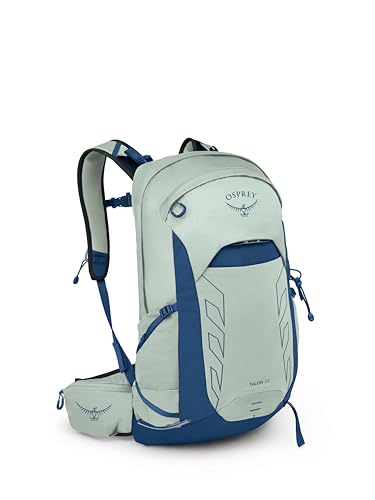 Osprey Talon 22L Men's Lightweight Hiking Backpack - Small Daypack for Travel & Camping, Frosty Mint Green/Night Shift