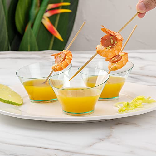 Restaurantware-5 Ounce Inch Serving Bowls, 100 Disposable Appetizer Bowls - Incline Design, Round, Seagreen Plastic Snack Bowl, Durable, For Weddings Birthdays, And More by Restaurantware - Image 5