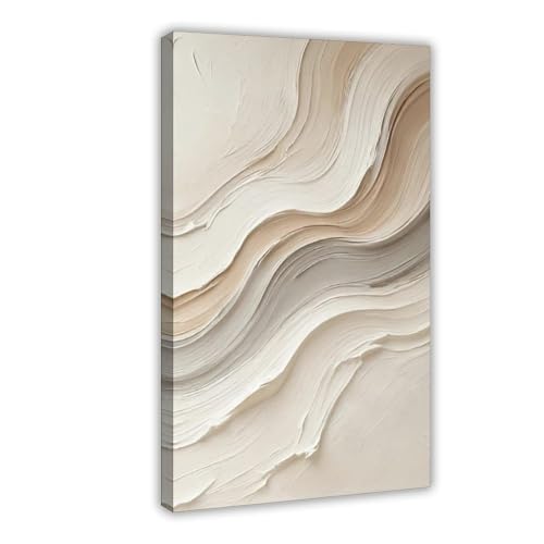Textured Neutral Wall Art for Japandi Living Room, Modern Minimalist