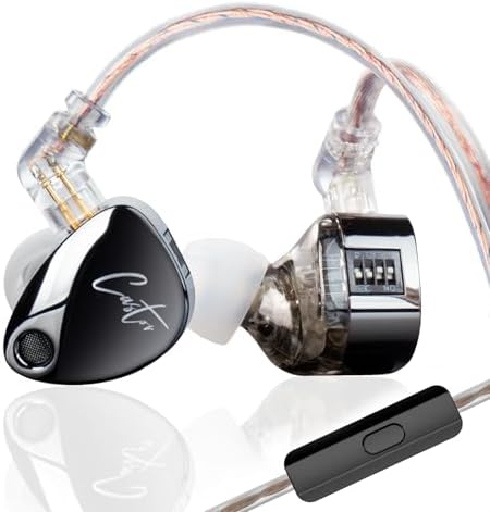 keephifi Kz Castor In Ear Monitor Headphones, 2Pin Detachable Cable Dual-Dynamic Driver Wired Earbuds, Hifi Improved Bass In-Ear Earphone Sound Tuning Noise Isolating Iem