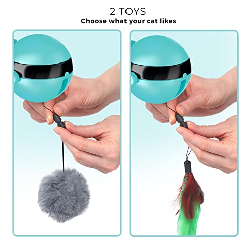 Funpetz Interactive Cat Toys For Indoor Cats - Automatic 2-In-1 Feather Cats Toys For Endless Play - Electronic Kitten Toys With Smart Shut-Off - Robotic Pet Toys With Feather Replacements #TOP1