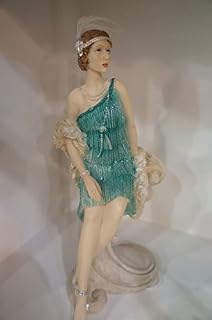 Art Deco Roaring 20s Decorative Collectible Lady Figurine Azure By Leonardo Collection