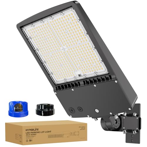 HYPERLITE Led Parking Lot Lights Outdoor 300W - UL Listed Arm & Slip Fitter 2 in 1 Wall Mount LED Flood Light - 45000lm 5000K Parking Lot Lights Commercial for Yard Street Court Driveways Stadium by HYPERLITE - Used condition - US$120.44