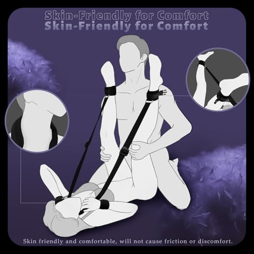 Image of Bondage BDSM Restraints Ankle Restraints Lock Neck to Thigh /Ankle Cuffs Sex Straps Bed Restraints Sex Things for Couples Kinky Sex Sling Sex Toys Game Play