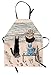 ABAKUHAUS Animaux Tablier, Bébé Fille avec Un Chat, Produit Unisexe avec Col Réglable pour Cuisine et Jardinage, Multicolore