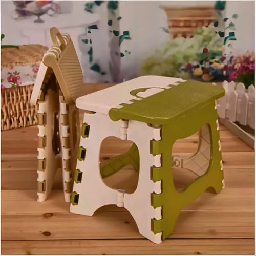 Banqueta Plástica Dobrável Portátil Multiuso Compacta, Suporta até 80 quilos, 20x18x23cm