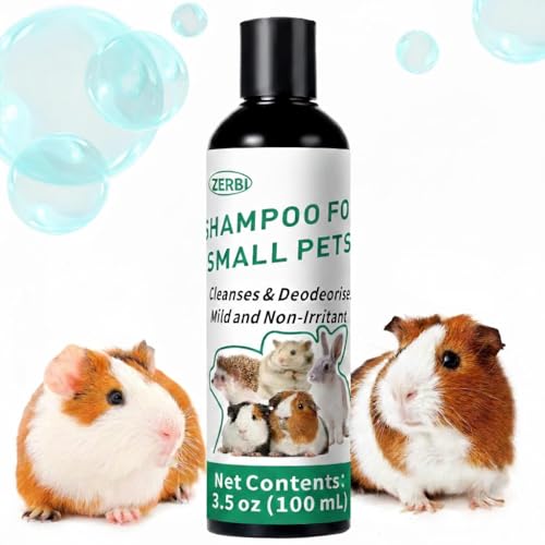Guinea Pig Shampoo 3.5 oz - Gentle Shampoo for Small Pets Including Ferrets Rabbits Hedgehogs Hamsters & Sugar Gliders - Hypoallergenic Fragrance-Free Soothes Itchy Skin & Removes Odors