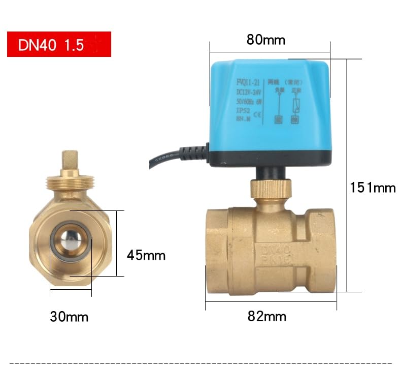 Vanne électrique en laiton 1 1/2 12V remplacement électrovanne - 2