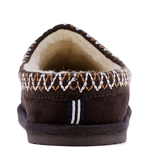 Nautica Men's Slipper Backless Faux Fur Warm Slip-On Indoor Outdoor Shoe-Briggs Mens-Chocolate Size-11 #TOP2