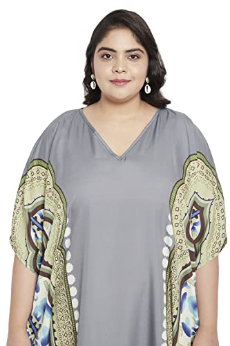Image of Oussum Women Polyester Casual Long Plus Size Beach Caftan Cover Up Maxi Dress 1X-3X Summer Kaftan Dresses for Women