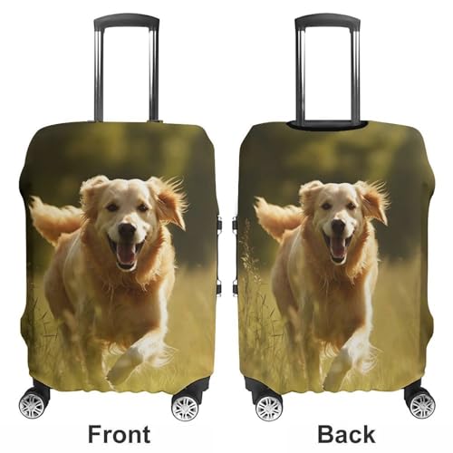 Travel Luggage Cover Protectors Elastic Anti-scratch Suitcase Cover Washable Luggage Sleeve Dog Running on The Grass Suitcase Cover Protector Fit 18-32 Inch Suitcases Travel Accessories L3