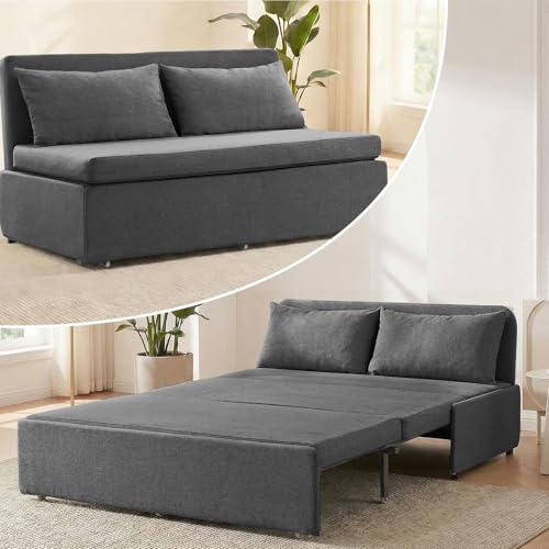 CECER Queen Size Pull-Out Sofa Bed with Pillows