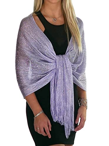 ShineGlitz Shawls and Wraps for Evening Dresses, Wedding Shawl Wrap Fringes Scarf for Women