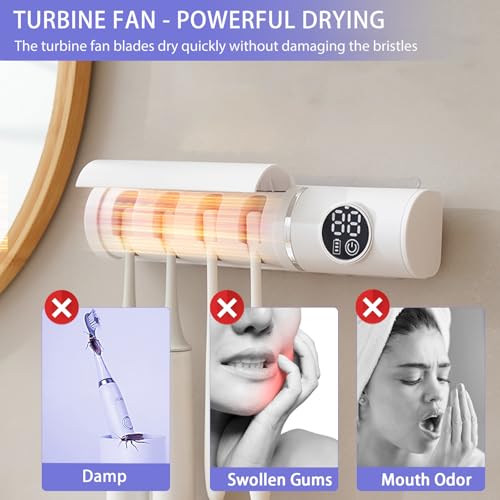 Nettoyage automatique brosse à dents : support mural rechargeable ventilé