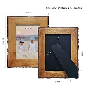 Eosglac 5x7 Live Edge Picture Frame, Rustic Wood Photo Frames Farmhouse Decor for Tabletop or Wall Display, Natural Brown Eosglac 5×7 Live Edge Picture Frame Rustic Wood Photo Frames Farmhouse Decor for Tabletop or Wall Display Natural Brown