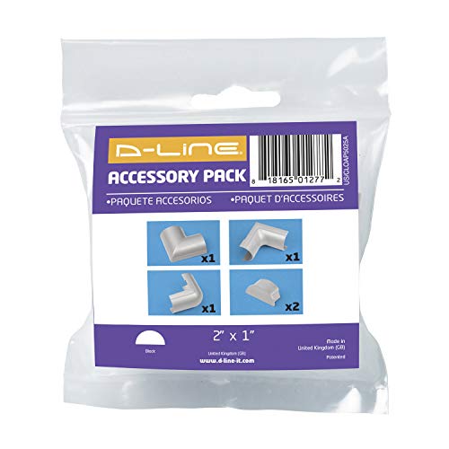 Image of D-Line Cable Raceway Accessories | Join Multiple Channels of D-Line Cord Covers | Coupler and Connector Multipack (Maxi (Large), Grey)