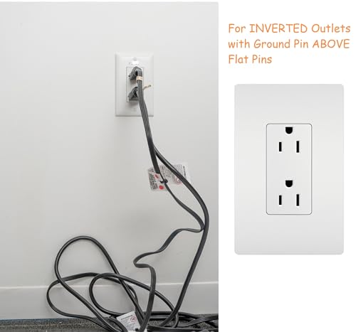 Sleek Socket Original & Patented Pet Proofing Outlet Concealer for Inverted Outlets with Protective Cord Clips, 8-Foot Flat Extension Cord with Multiple Outlets, Safeguard from Chewing Dangerous Cords