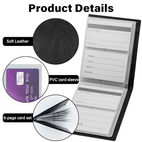 Bifold Leather Wallet for Men Women, RFID Minimalist Wallet with 12 Card Slots and Large Cash Compartment, Multifunctional Card Holder with Top Open, Thin & Stylish Photo Album -Black(ZZW)4