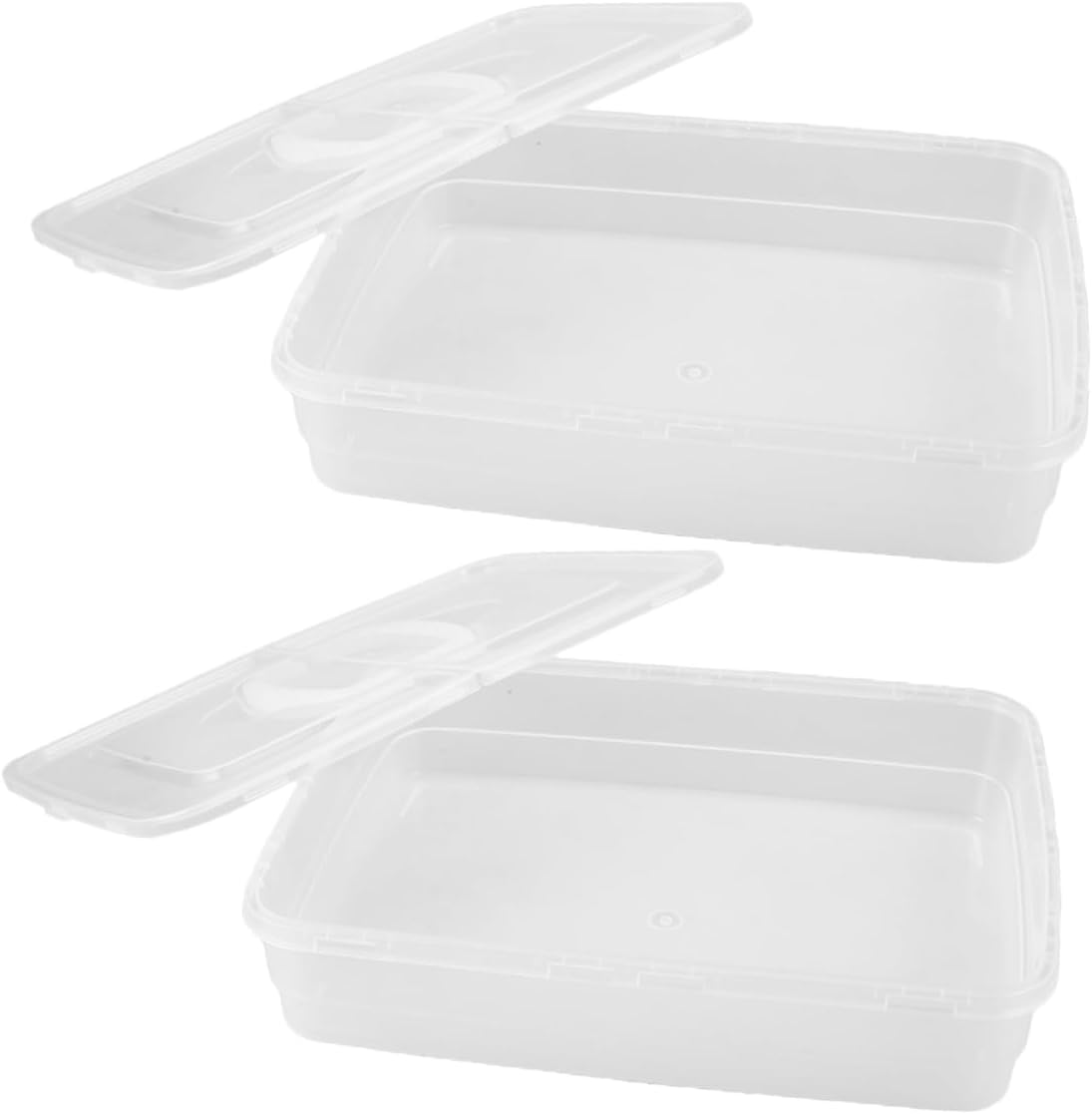 2pcs Pizza Dough Proofing Trays Lid Handle Bread Proofing Box Pizza Dough Bowls Translucent Storage Containers