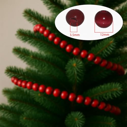 Perles en bois rouge foncé de 12 mm pour la création de bracelets - 4