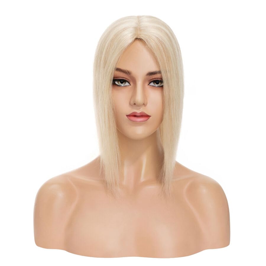 Miniatura 1 de Hairro Extensiones de cabello humano con pinzas para mujer, 4 x 4.7 pulgadas, base de seda de 130 % de densidad, para pérdida de cabello, cabello