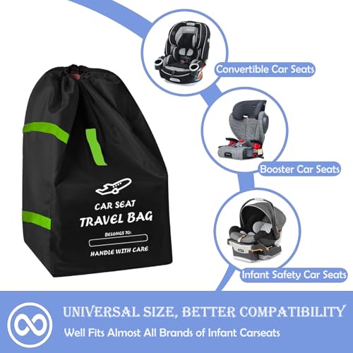 Durable Car Seat Travel Bag for Airplane & Stroller Bag - Large Tear & Water Resistant Gate Check Bag, Fits Convertible Car Seats or Double Strollers, Padded Easy Carry Protector for Air Travel - Image 5