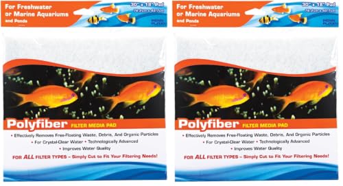 Image of Penn-PLAX Poly Fiber Aquarium Filter Media Pad - Easy to Cut into Any Size Your Filter Requires - 30 inch x 18 inch (Pack of 2)
