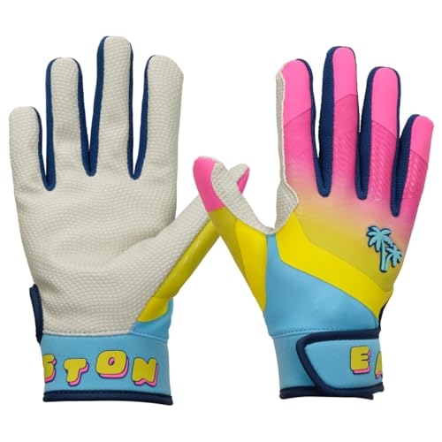 Easton | Walk-Off Ethos T-Ball Batting Gloves | Spring Break Edition Neon Yellow/Pink | T-Ball X-Small
