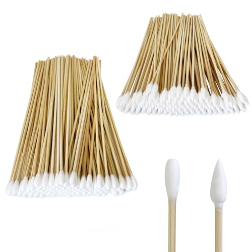 600/500/400 PCS Gun Cleaning Swabs - 6" Lint-Free Long Cotton Swabs Bamboo Handle, Precision Firearm Maintenance Kit Electronics Instruments, Professional Supplies with Reusable Storage Case