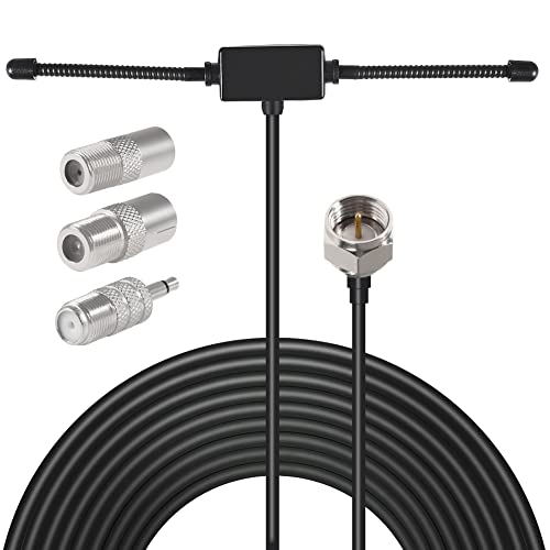 FM Dipole Antenna Adhesive Mount with 3 Connector Adapters for