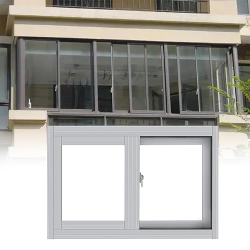 Large Locking Ventilation Window for Chicken Coop & Bathroom, 29x14in / 74x36cm, White Tempered Glass with Screen, Ideal for Sliding Windows & Airflow Optimization